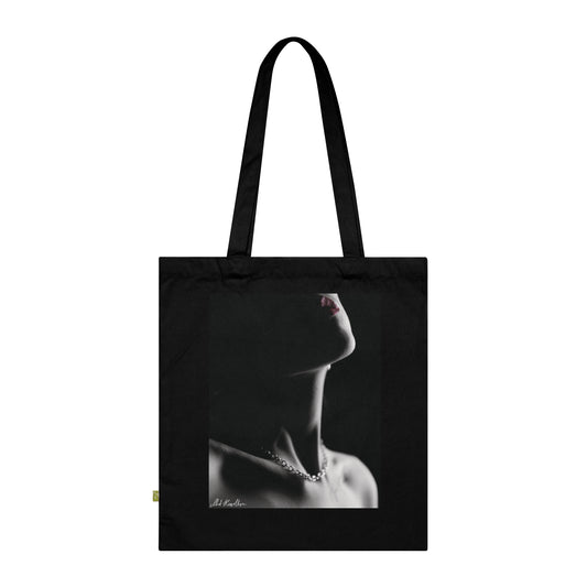 Organic Cotton Tote Bag – Scarlet Lips in Shadows